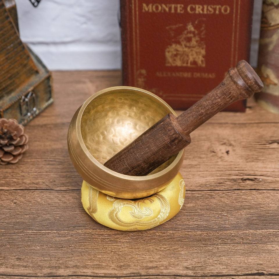 Tibetan Singing Bowl Nepalese Buddha Meditation Bowl Kits With Mallet Sticker Cushion For Chakra Healing Prayer Yoga Relaxation