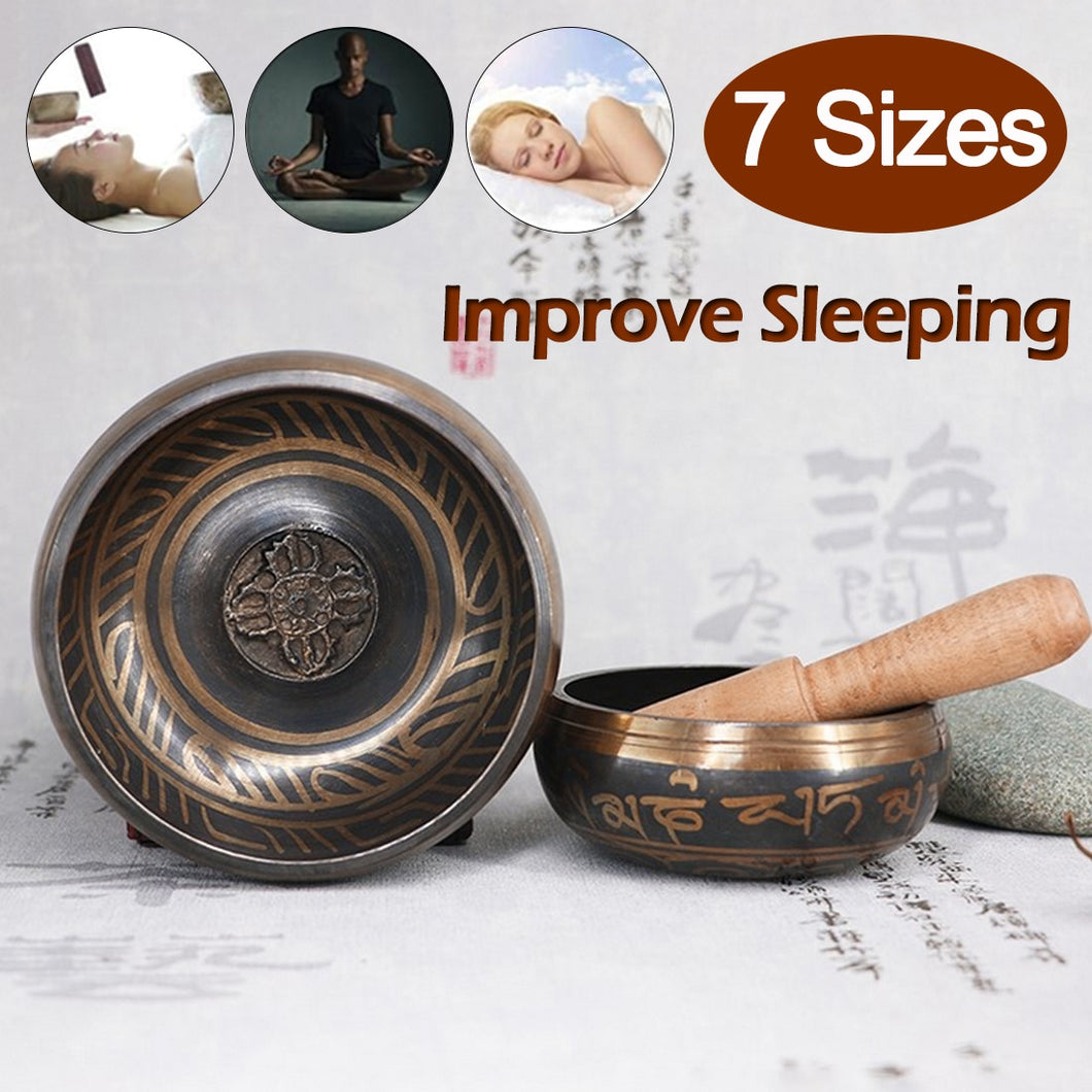Tibetan Yoga Meditation Buddhist Sound Therapy Bowl  Nepalese Buddhist scriptures Tibetan Bowl Sing Bowl Sound therapy
