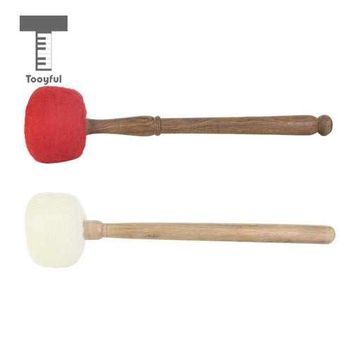 Tooyful Handmade Wool Felt Hammer Mallet Stick Wood Handle Tibetan Buddhist Meditation Singing Bowl Accessory 29cm/11.41inch