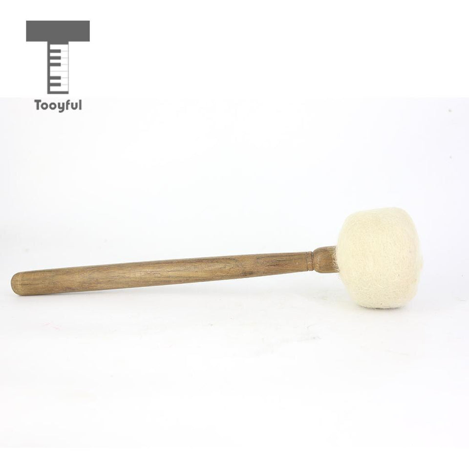 Tooyful Handmade Wool Felt Hammer Mallet Stick Wood Handle Tibetan Buddhist Meditation Singing Bowl Accessory 29cm/11.41inch