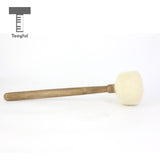 Tooyful Handmade Wool Felt Hammer Mallet Stick Wood Handle Tibetan Buddhist Meditation Singing Bowl Accessory 29cm/11.41inch