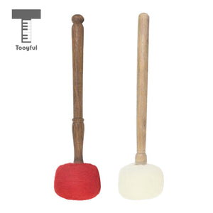 Tooyful Handmade Wool Felt Hammer Mallet Stick Wood Handle Tibetan Buddhist Meditation Singing Bowl Accessory 29cm/11.41inch