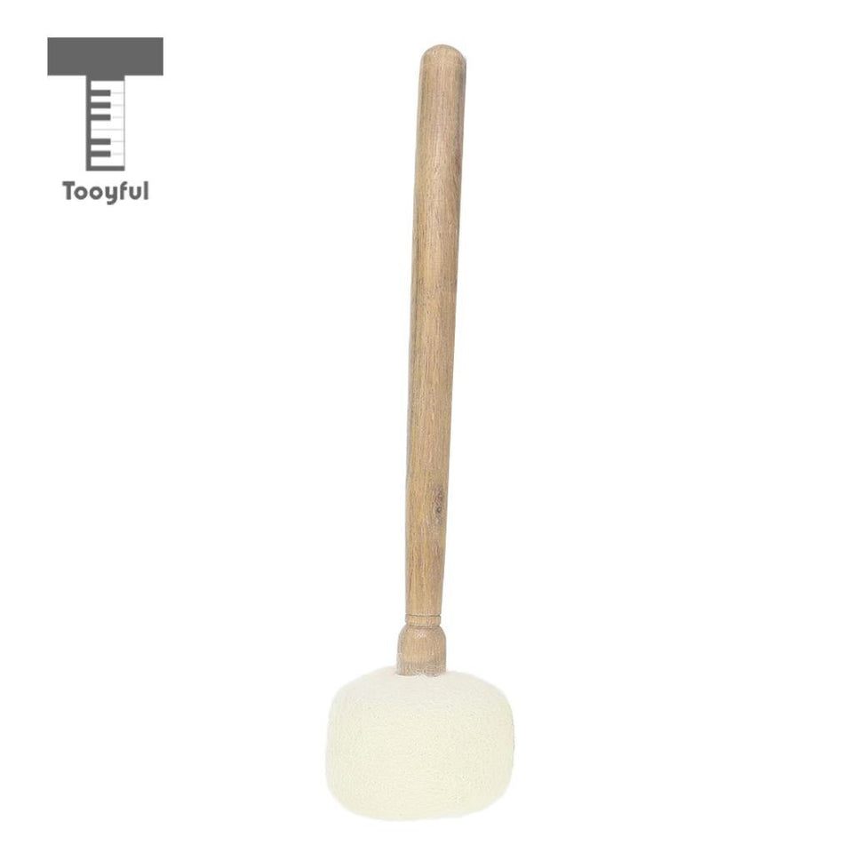 Tooyful Handmade Wool Felt Hammer Mallet Stick Wood Handle Tibetan Buddhist Meditation Singing Bowl Accessory 29cm/11.41inch