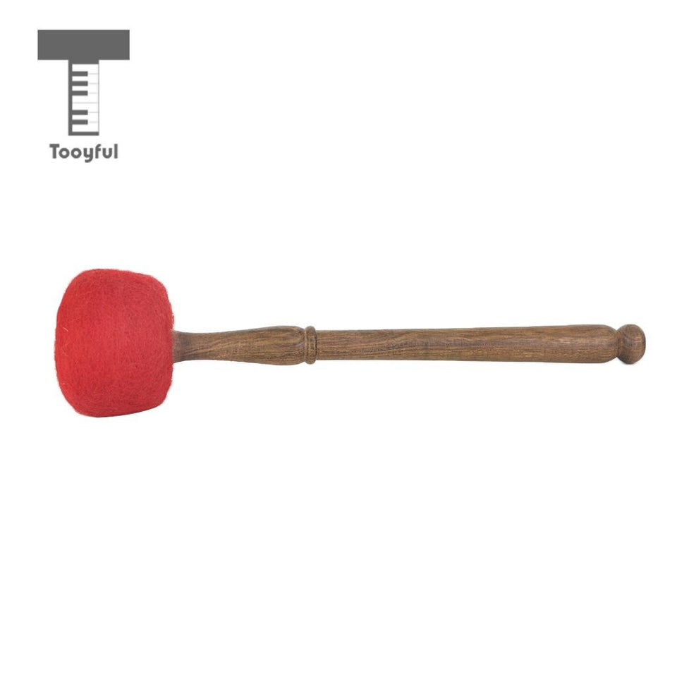 Tooyful Handmade Wool Felt Hammer Mallet Stick Wood Handle Tibetan Buddhist Meditation Singing Bowl Accessory 29cm/11.41inch