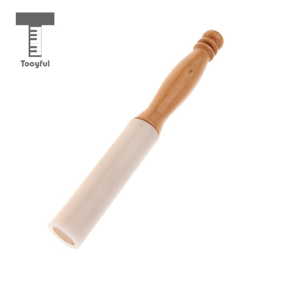 Tooyful Rubber Mallet Stick Beater Wood Handle Musical Pyramid Mallet Tool Crystal Singing Bowl Accessory 24.2cm/9.52inch