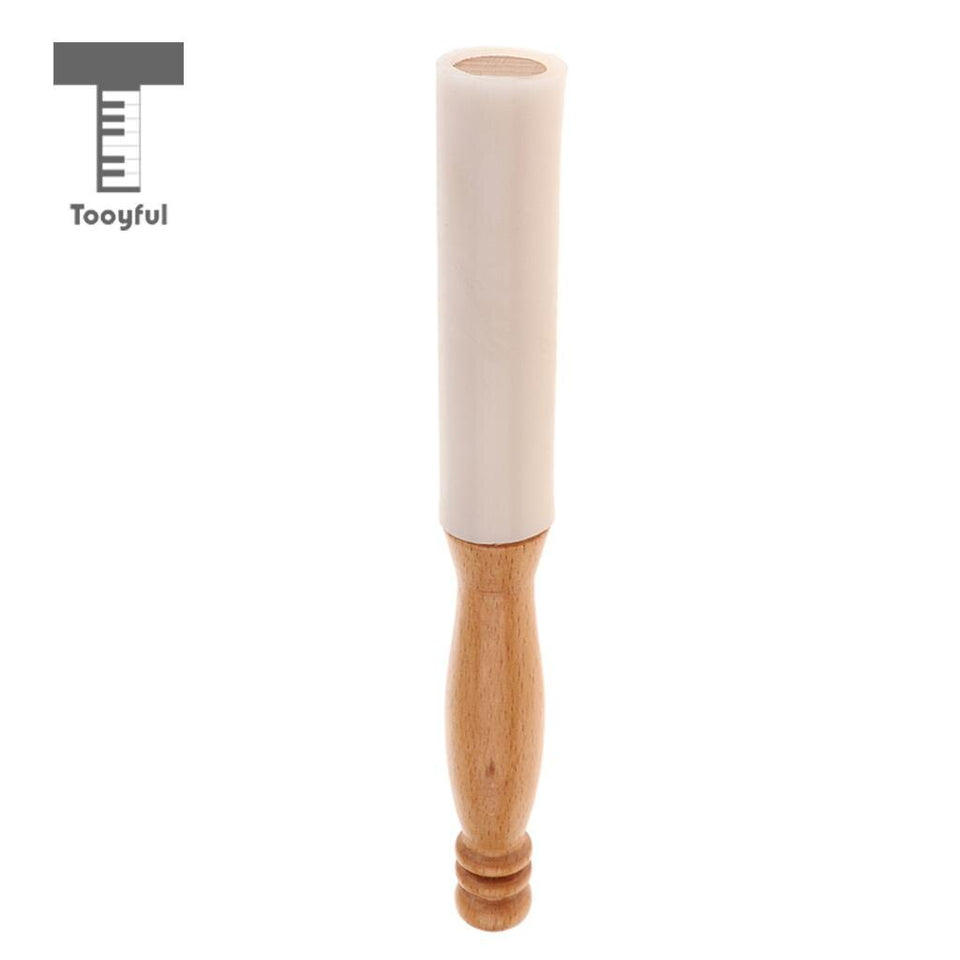Tooyful Rubber Mallet Stick Beater Wood Handle Musical Pyramid Mallet Tool Crystal Singing Bowl Accessory 24.2cm/9.52inch