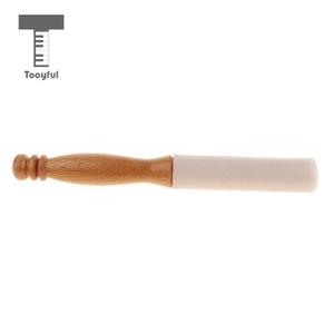 Tooyful Rubber Mallet Stick Beater Wood Handle Musical Pyramid Mallet Tool Crystal Singing Bowl Accessory 24.2cm/9.52inch