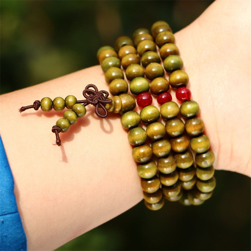 Trendy 8mm 108 Natural Wooden beads Tibetan Buddhist Meditation Bracelet For Men Women Bangles Jewelry