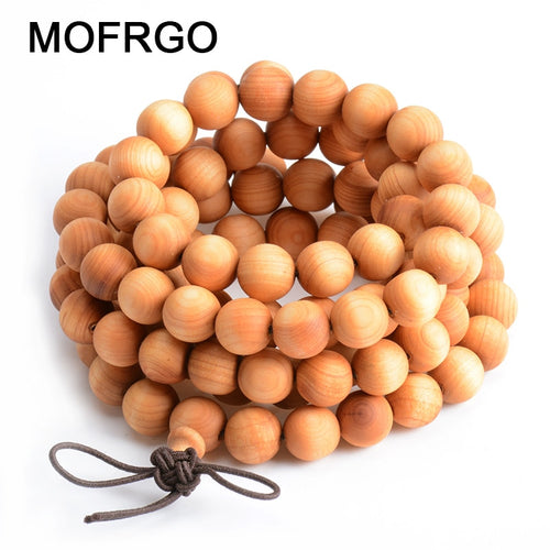 Wood Bracelet 108 Mala Yoga Necklace Buddha Charm Prayer Healing Elastic Natural Fragrance Beaded Bracelet For Women Men Gift