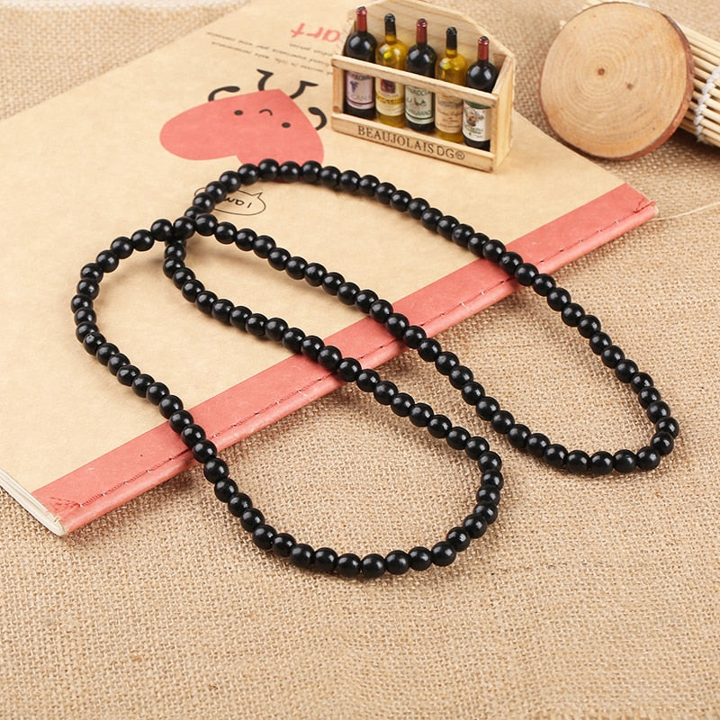 XIAOJINGLING Natural Wood Necklace Vintage Beads Necklaces Retro Jewelry For Women Men 90cm 108 Beads Sweater Chain Necklace