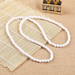 XIAOJINGLING Natural Wood Necklace Vintage Beads Necklaces Retro Jewelry For Women Men 90cm 108 Beads Sweater Chain Necklace