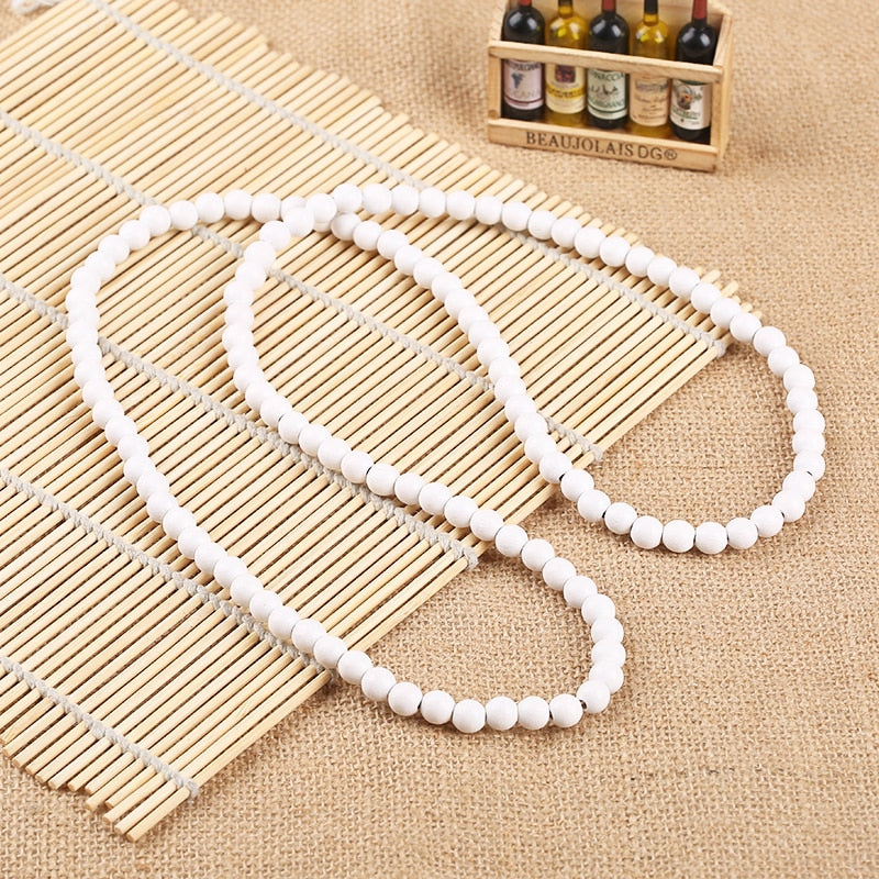 XIAOJINGLING Natural Wood Necklace Vintage Beads Necklaces Retro Jewelry For Women Men 90cm 108 Beads Sweater Chain Necklace