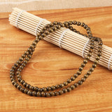 XIAOJINGLING Natural Wood Necklace Vintage Beads Necklaces Retro Jewelry For Women Men 90cm 108 Beads Sweater Chain Necklace