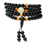 Yoga Black Onyx Men 6mm 108 Beads Strand Bracelets Luminous Natural Stones  Tiger Eyes Buddha Mala Bracelet For Women Jewelry