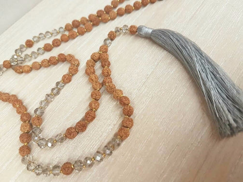 108 Mala Beads Necklace Rudraksha Bead Necklace Long Tassel Men Necklaces Prayer Yoga Mala Meditation Necklaces gift for Friend